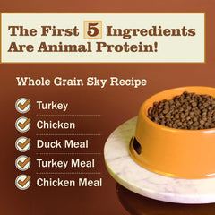 Redbarn First Five Ingredients animal proteins highlight a protein rich base.