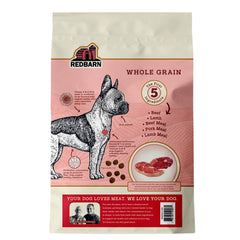 Closeup of Redbarn land recipe kibble highlighting crunchy texture