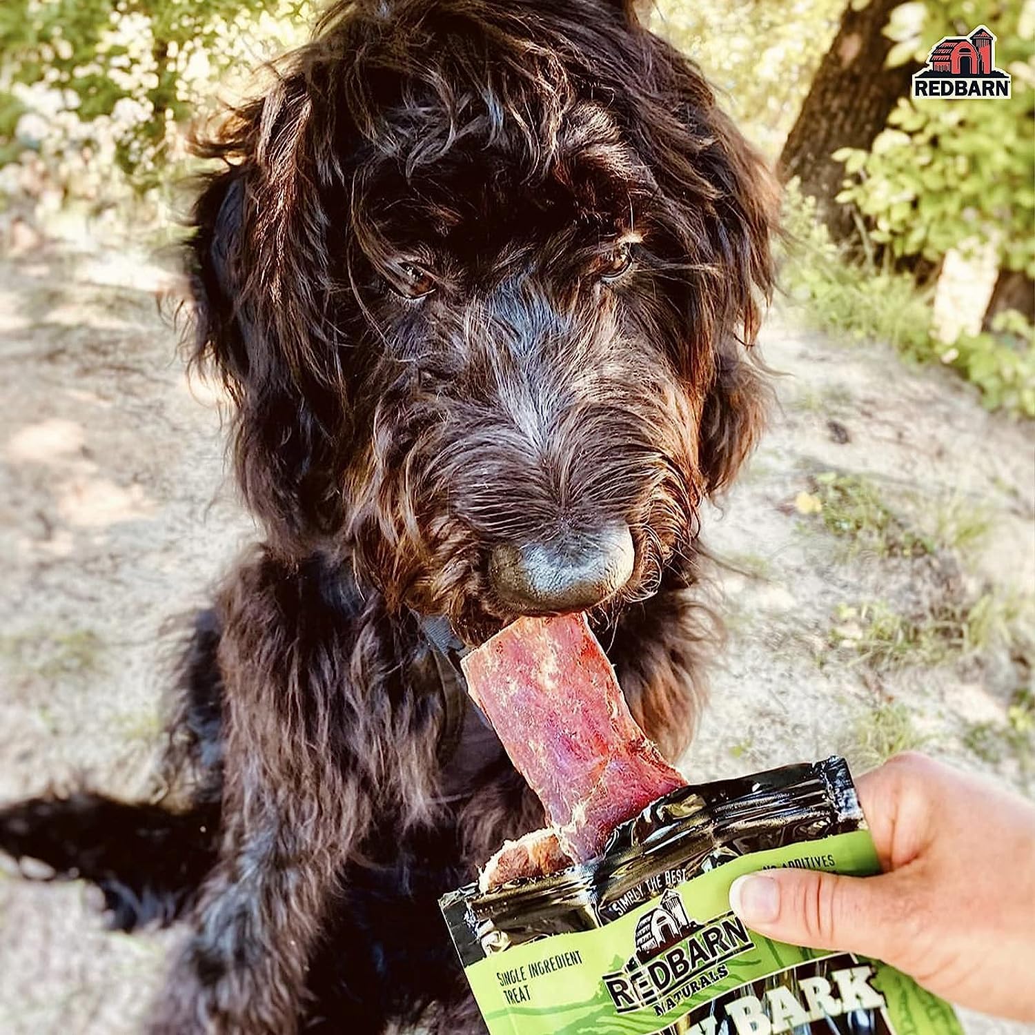 Redbarn Naturals Barky Bark texture close-up - chewy beef bite with satisfying chew.