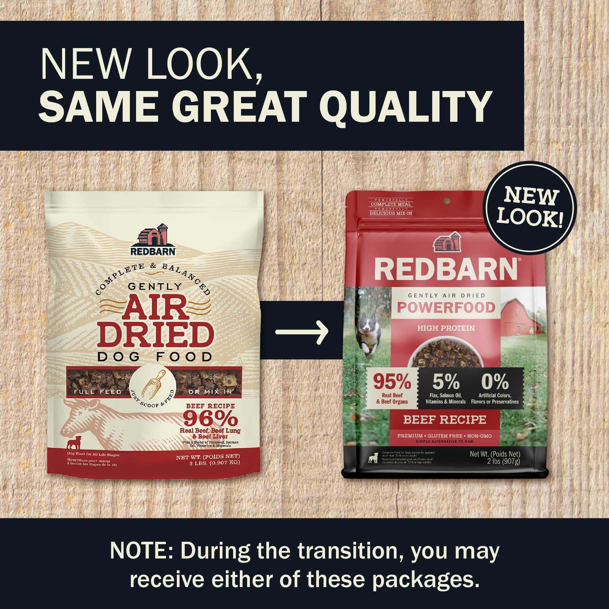 Redbarn Powerfood beef chunks close-up highlighting high-protein meat.