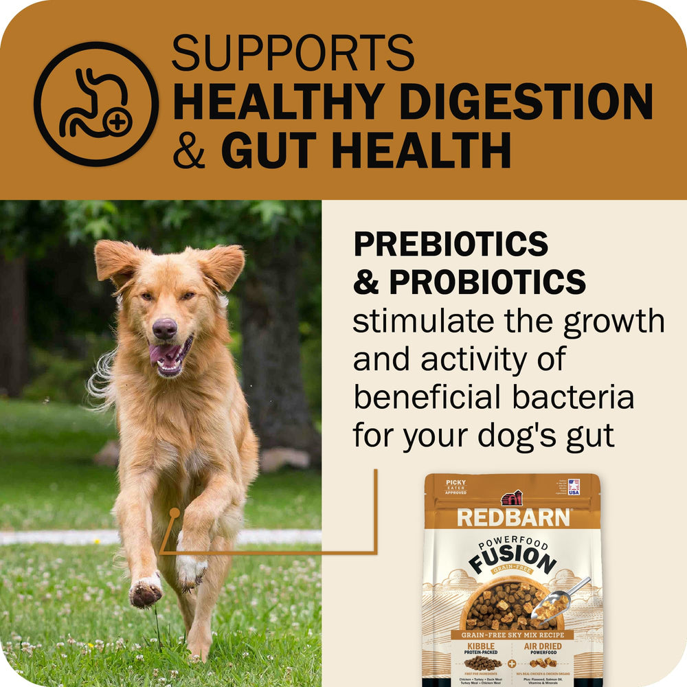 Redbarn Powerfood flaxseed ingredient signals fiber and immune-support benefits.