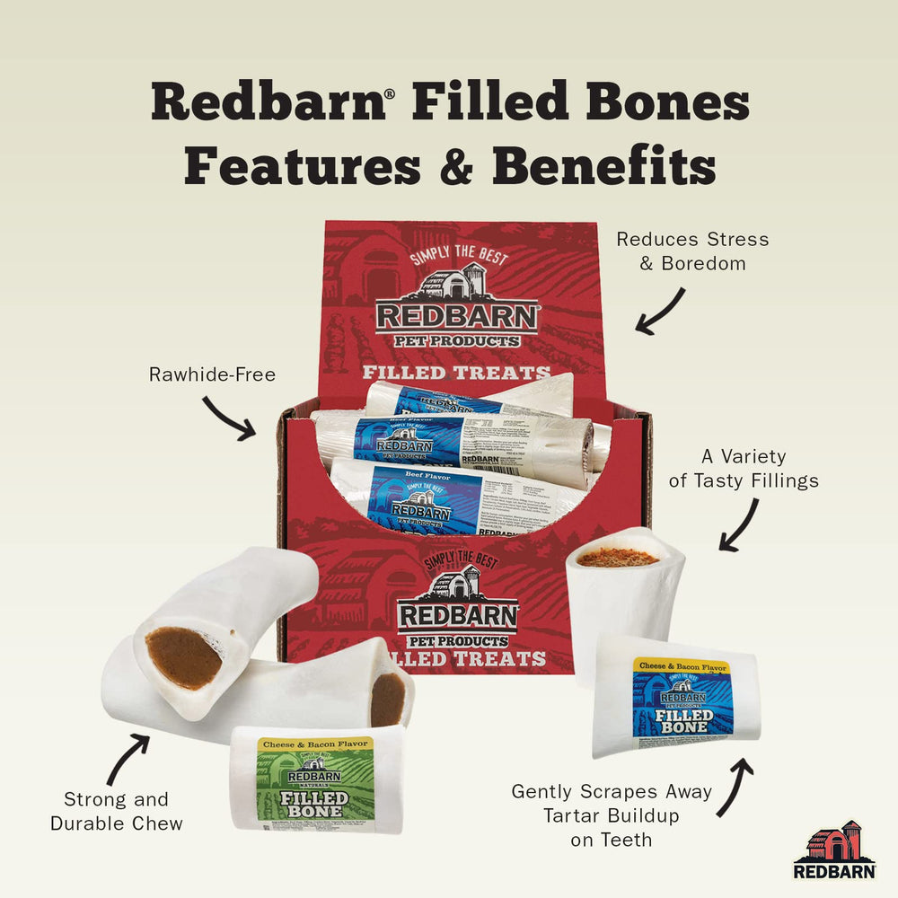 Redbarn Small Filled Dog Bones peanut butter kitchen scene conveys home-friendly treat use