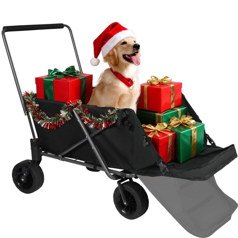 REDCAMP folding dog wagon with extended rear for adjustable cargo space