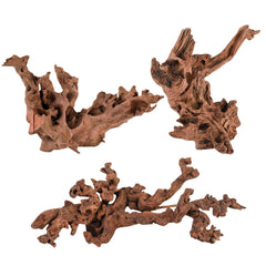Redfeiyang driftwood pieces with unique shapes for aquarium decor and hiding spots.