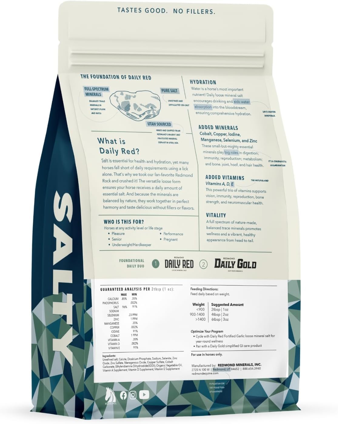 Redmond Daily Red 5lb bag for regular mineral supplementation in horses