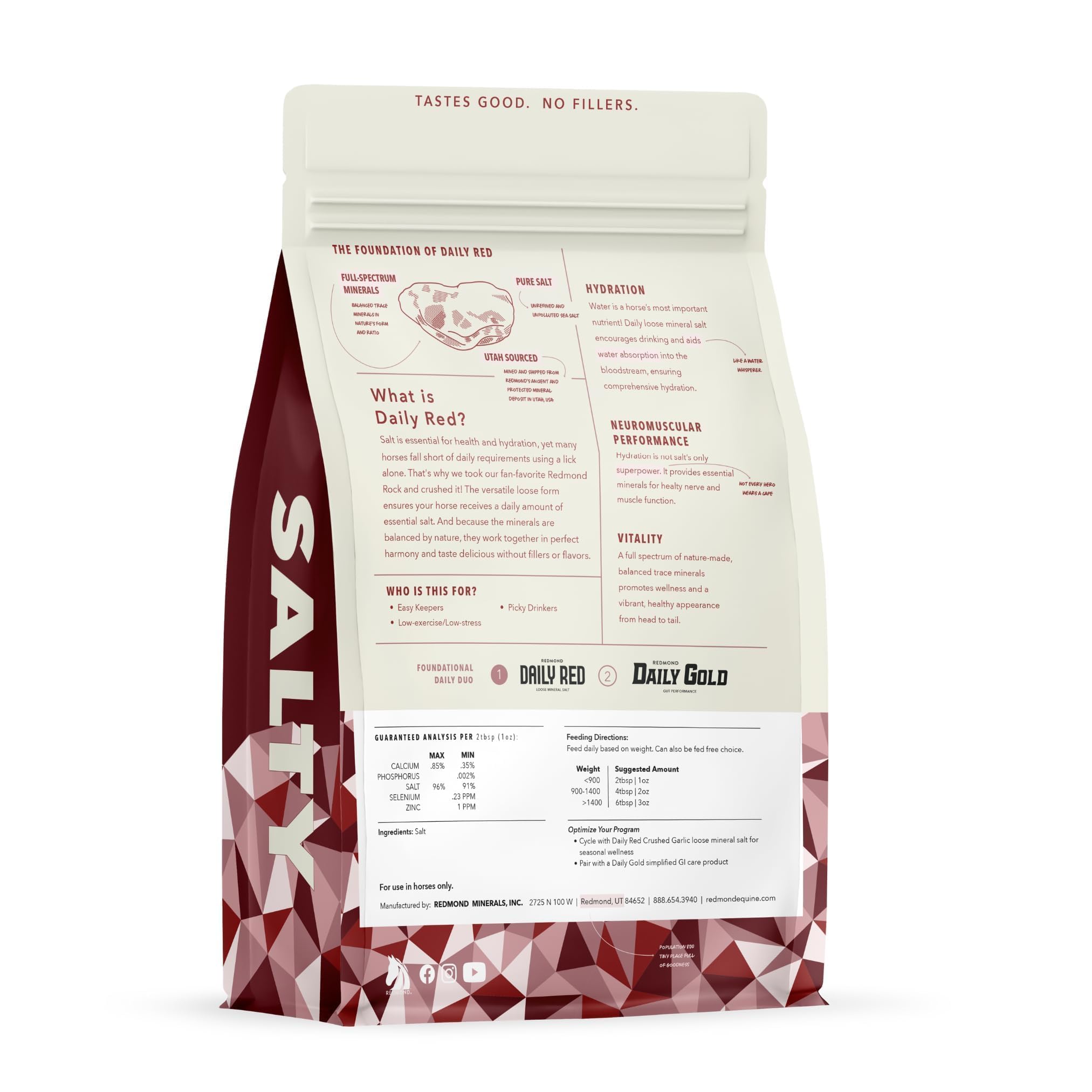 Redmond Daily Red Crushed with dosing scoop enables precise daily mineral intake.