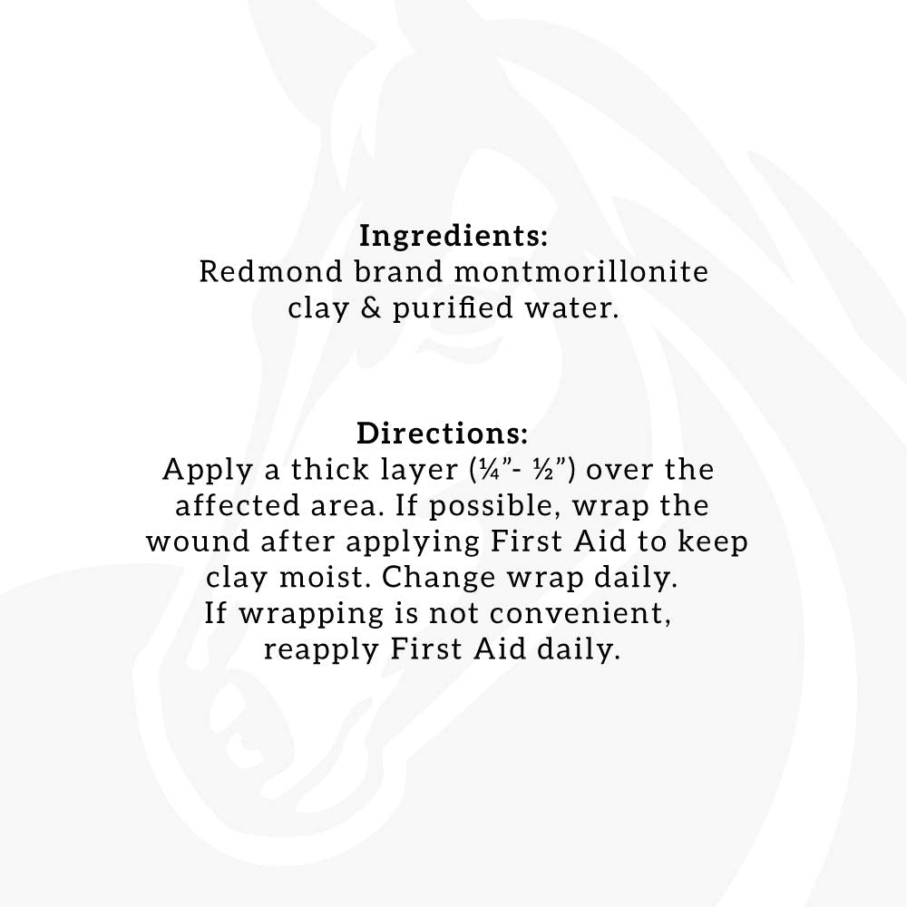 Redmond First Aid hydrated clay on skin irritation during turnout for soothing care