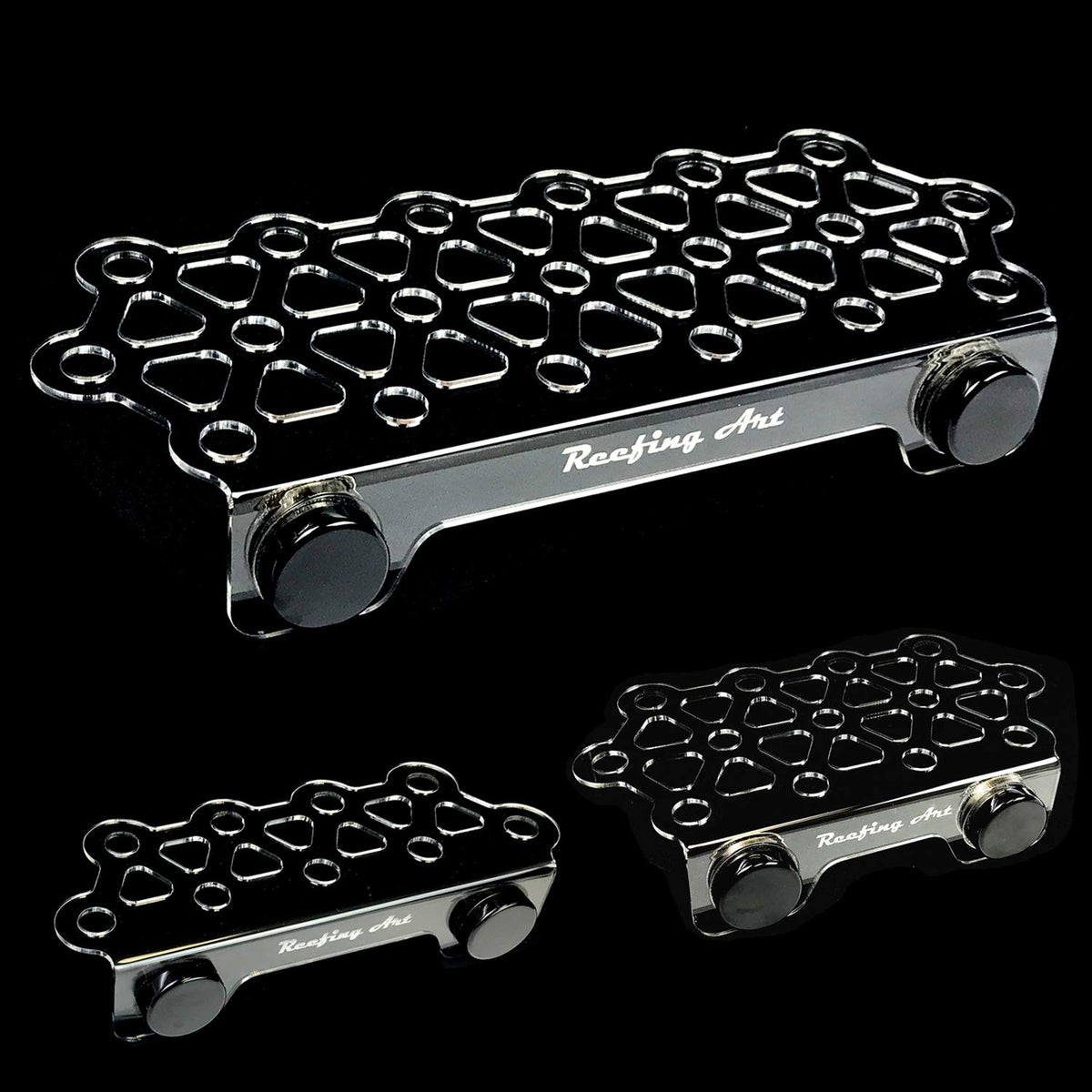 Reefing Art frag rack 12x4 neatly organizes frag plugs for quick access and propagation.
