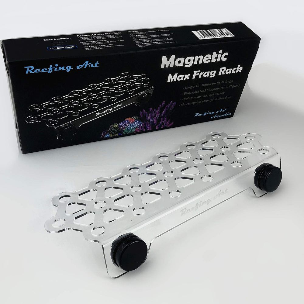 Reefing Art frag rack 41-frags-capacity supports larger propagation setups with ample space.