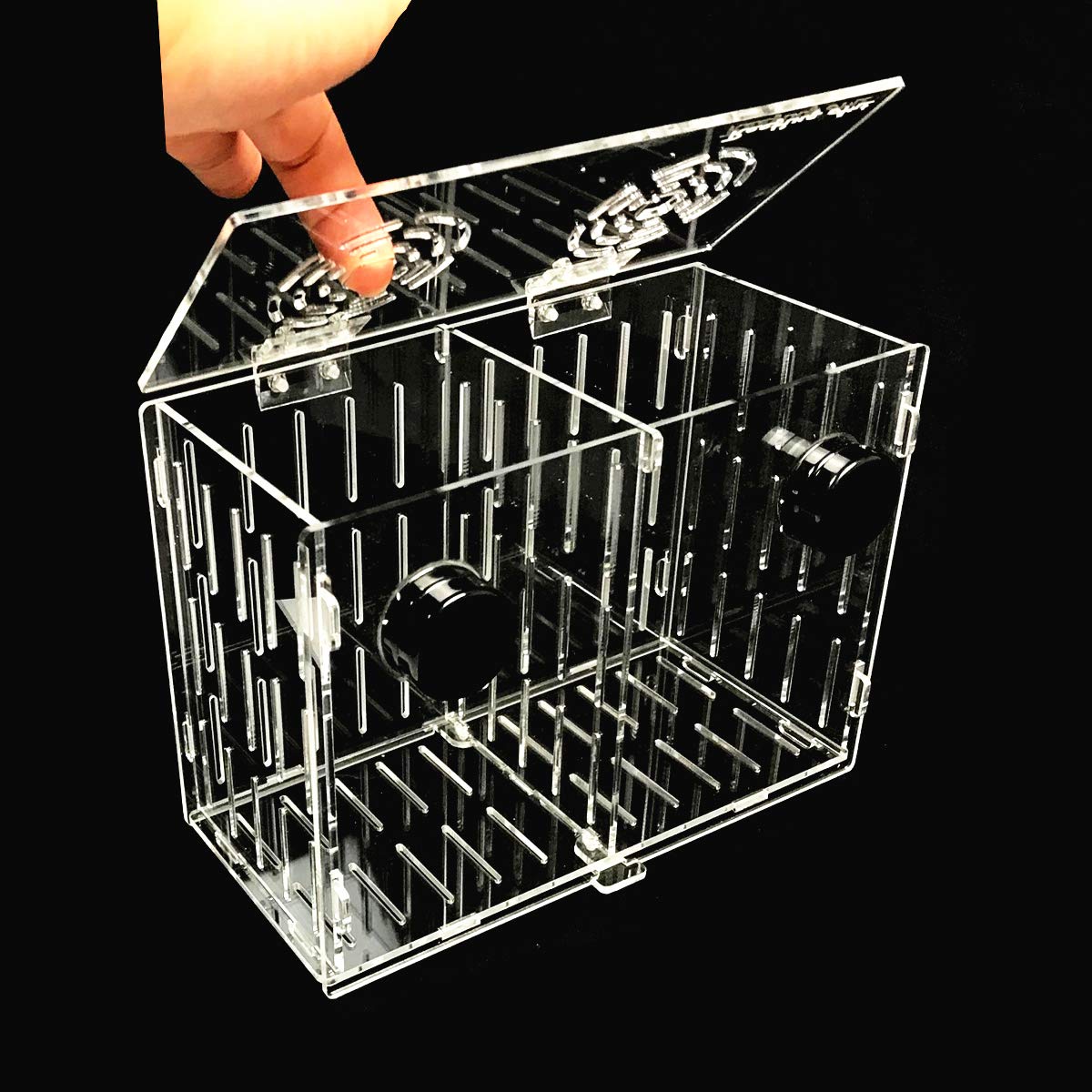 Reefing Art acclimation box shown with assembly guidance for quick setup.