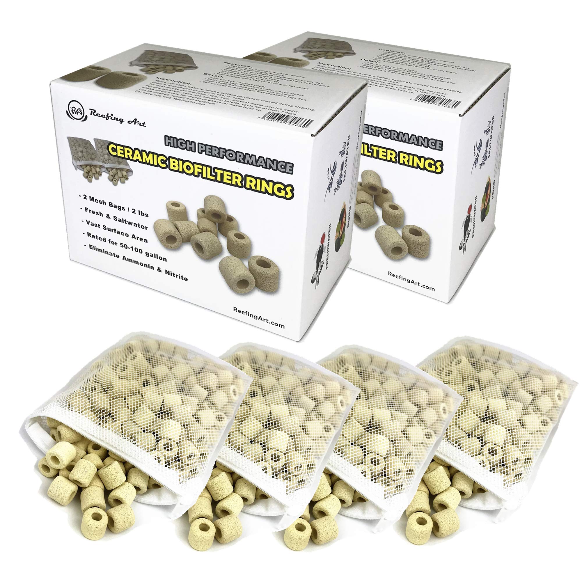 Reefing Art ceramic filter media rings pack setup enhances bio filtration efficiency in aquariums.