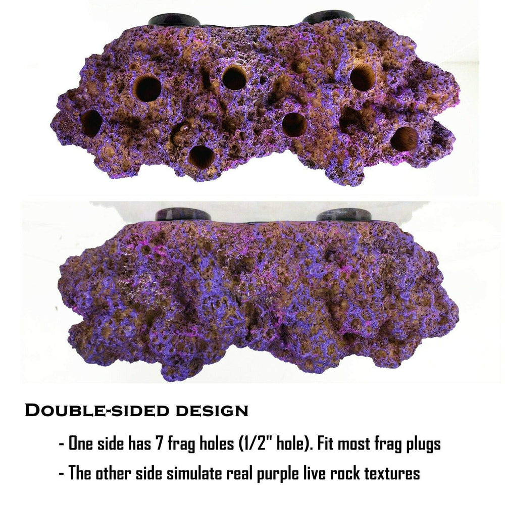 Reefing Art coralline purple finish enhances reef aesthetics while frags remain accessible.