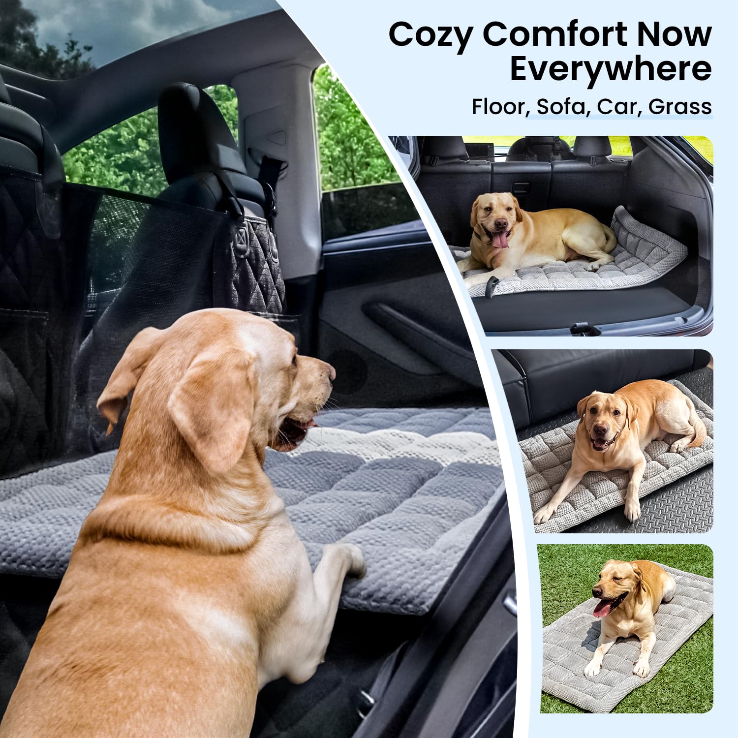 REEVAA Dog Bed Mat machine-washable design makes cleanup easy after trips