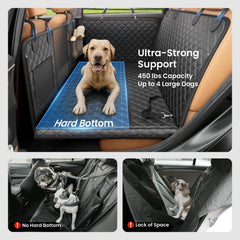 REEVAA dog hammock expandable 25-inch shows space for two large dogs during rides