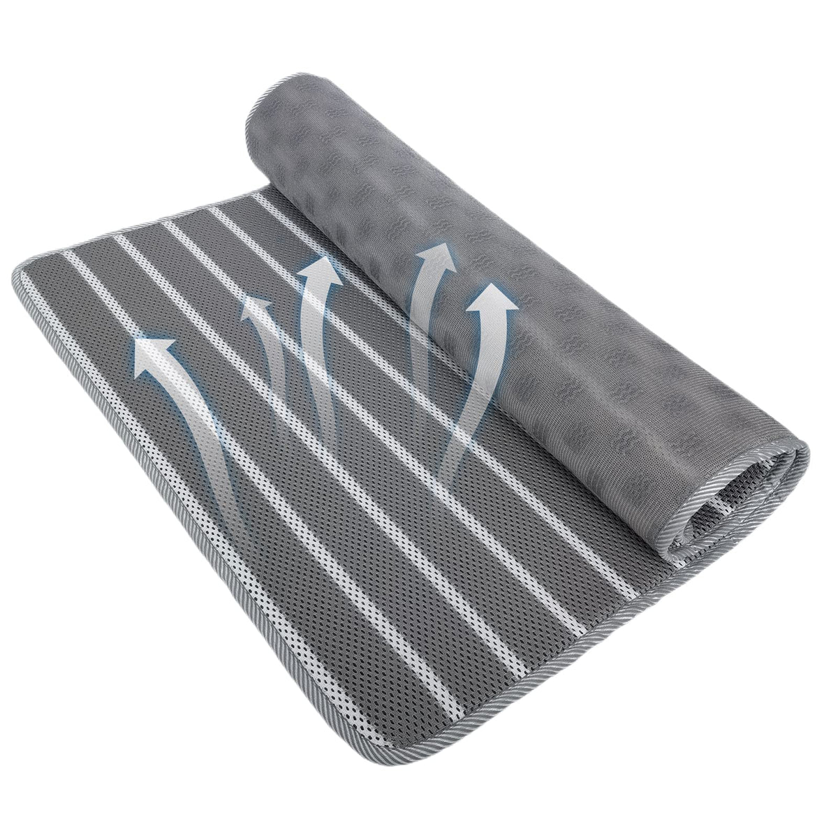 REEZEIVI breathable dog crate mat airmesh promotes cooling ventilation for pets.