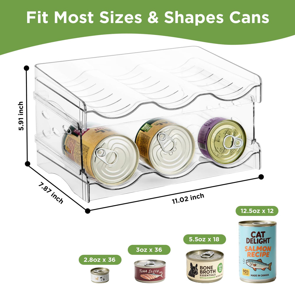Reflying cat food can organizer clear acrylic highlights contents for easy scanning