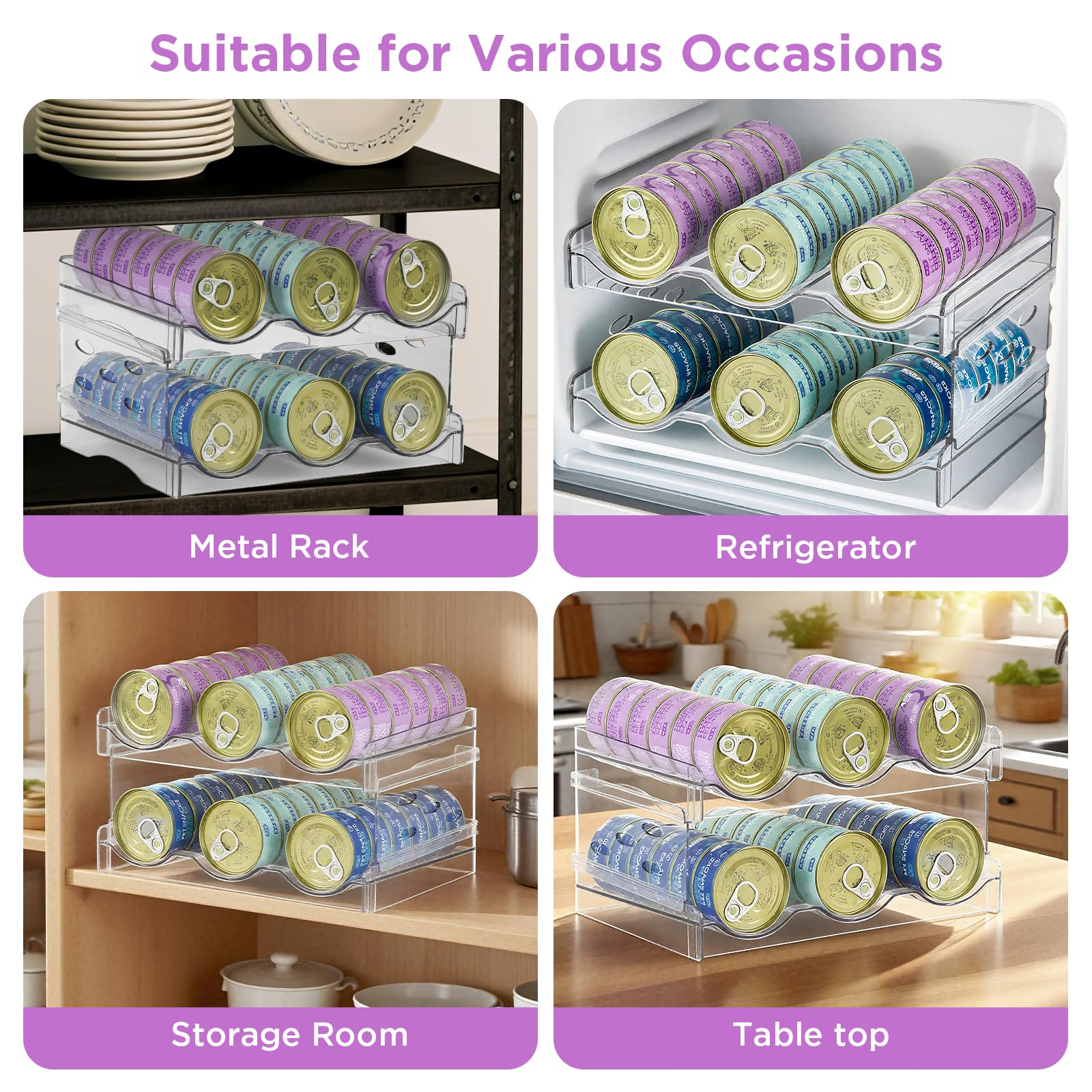 REFLYING cat food can organizer countertop use fits on kitchen counters for easy prep