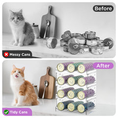 REFLYING cat food can organizer durable acrylic highlights sturdy design for long-term pantry use