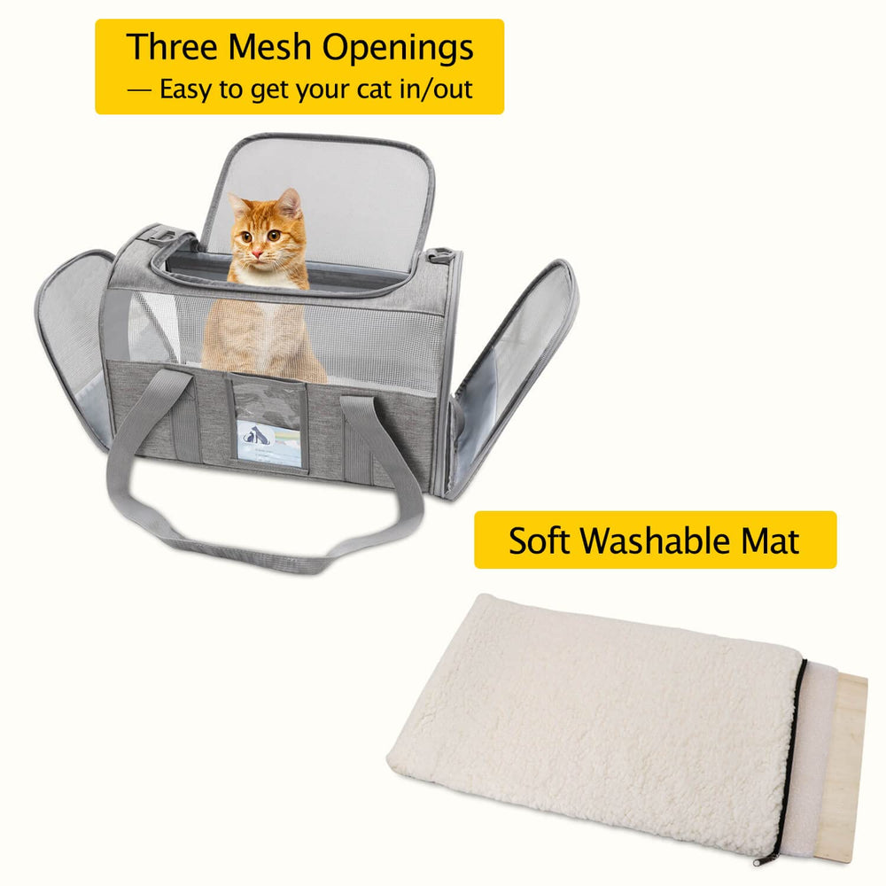 Refrze cat carrier is lightweight and foldable for compact storage.