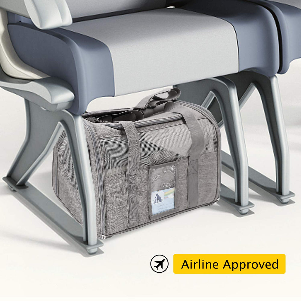 Refrze cat carrier fits pets up to 15 lbs and measures 15 by 9 inches.