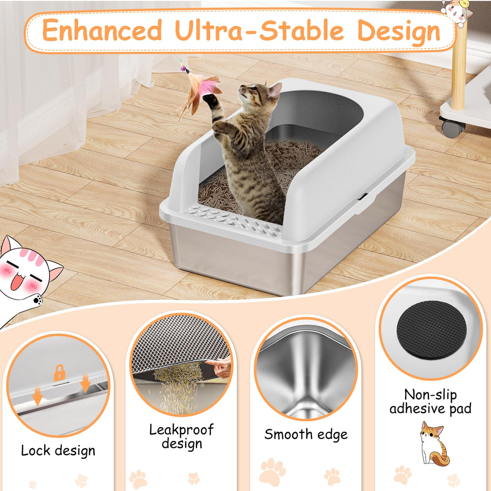 Refrze double-cat litter mat demonstrates floor protection and litter containment.