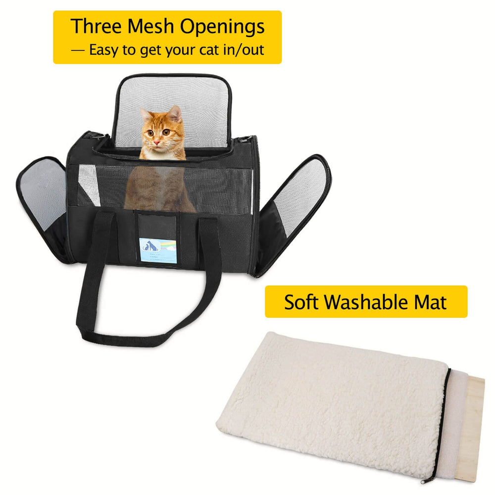 Refrze pet carrier mesh-ventilation offers breathable comfort during flights and car rides