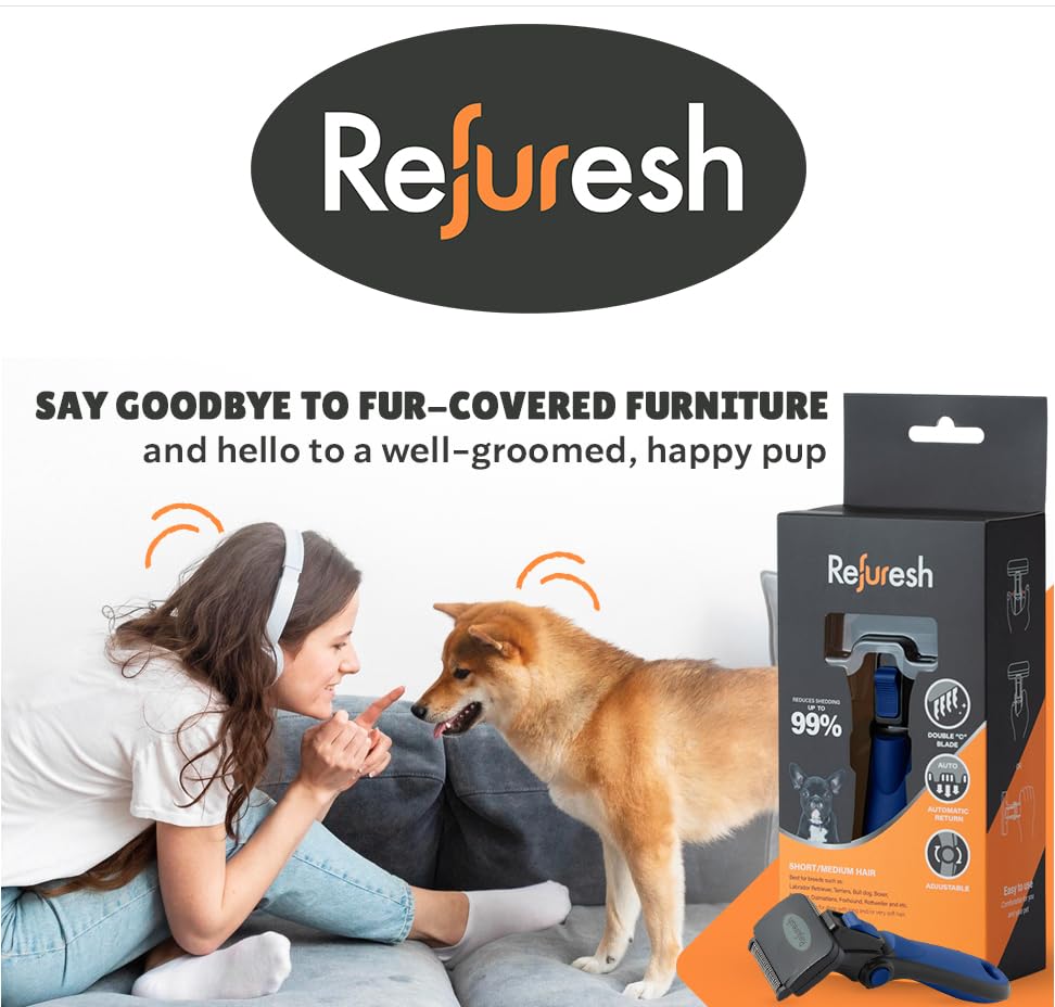 Refuresh Deshedding Slicker Brush cat grooming shows versatile use across cats and dogs.