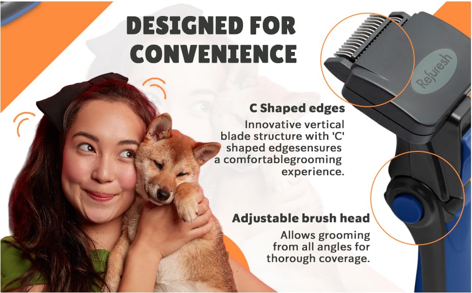 Refuresh Deshedding Slicker Brush lightweight red color suits regular home grooming.