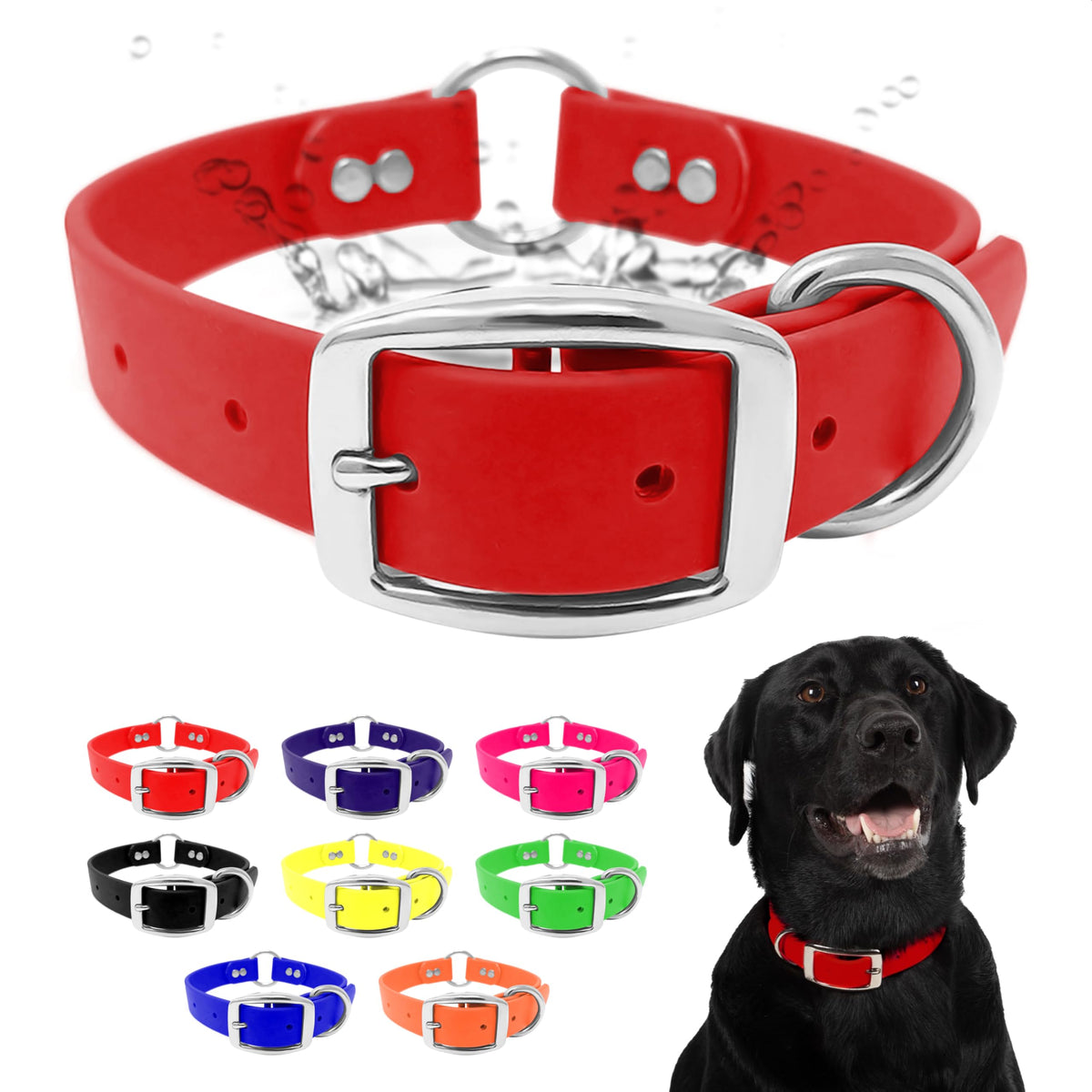 Regal Dog Products large red collar overview shows versatile fit for many dogs.