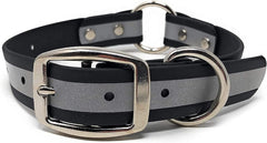 Regal Dog Products packaging photo of the reflective collar ready for use for safe evening walks