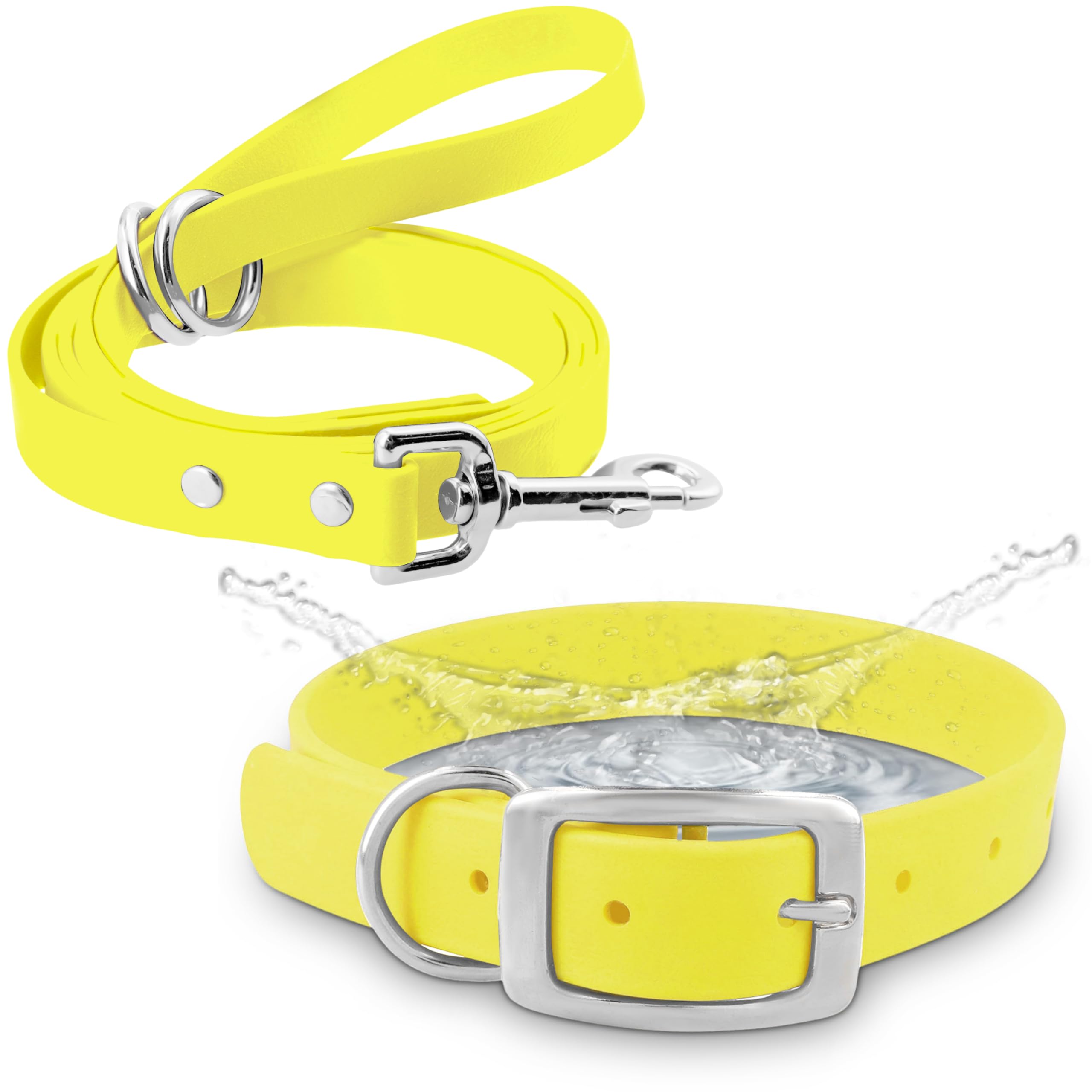 Regal Dog Products medium yellow waterproof collar ready for everyday adventures