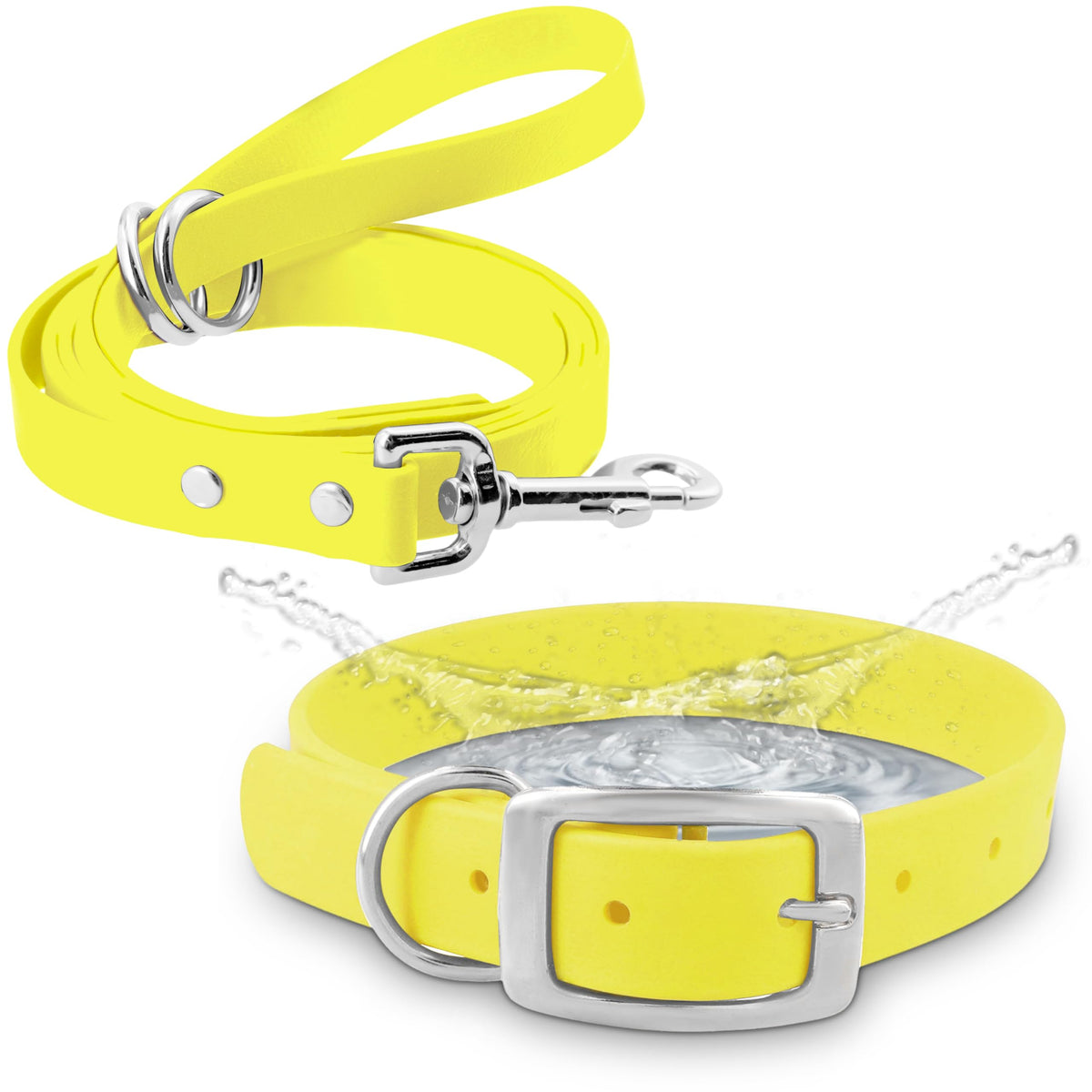 Regal Dog Products medium yellow waterproof collar ready for everyday adventures