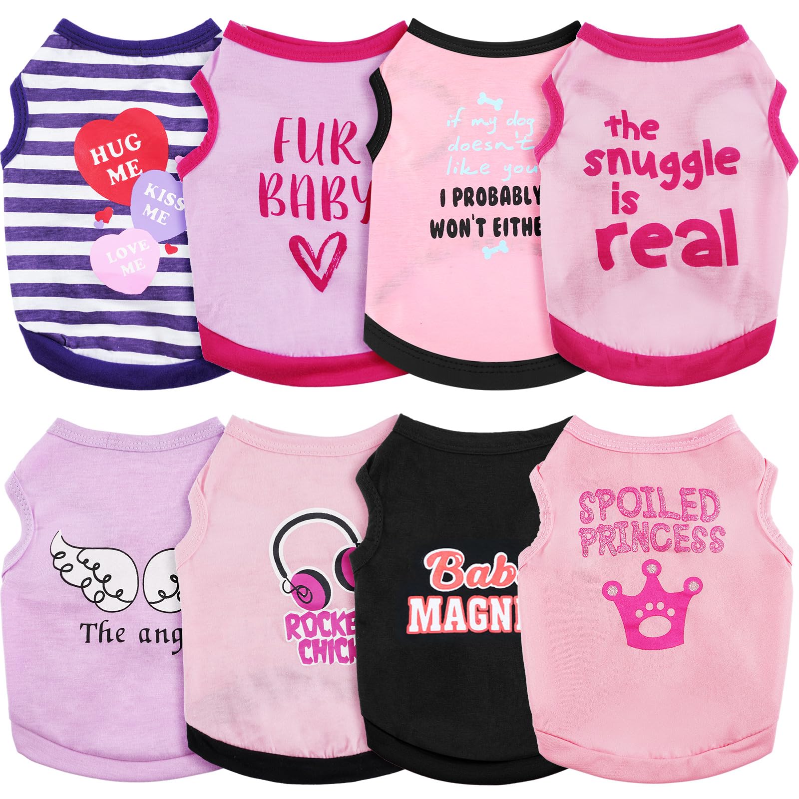 Reginary 8-pieces dog shirts patterns back view for varied daily looks