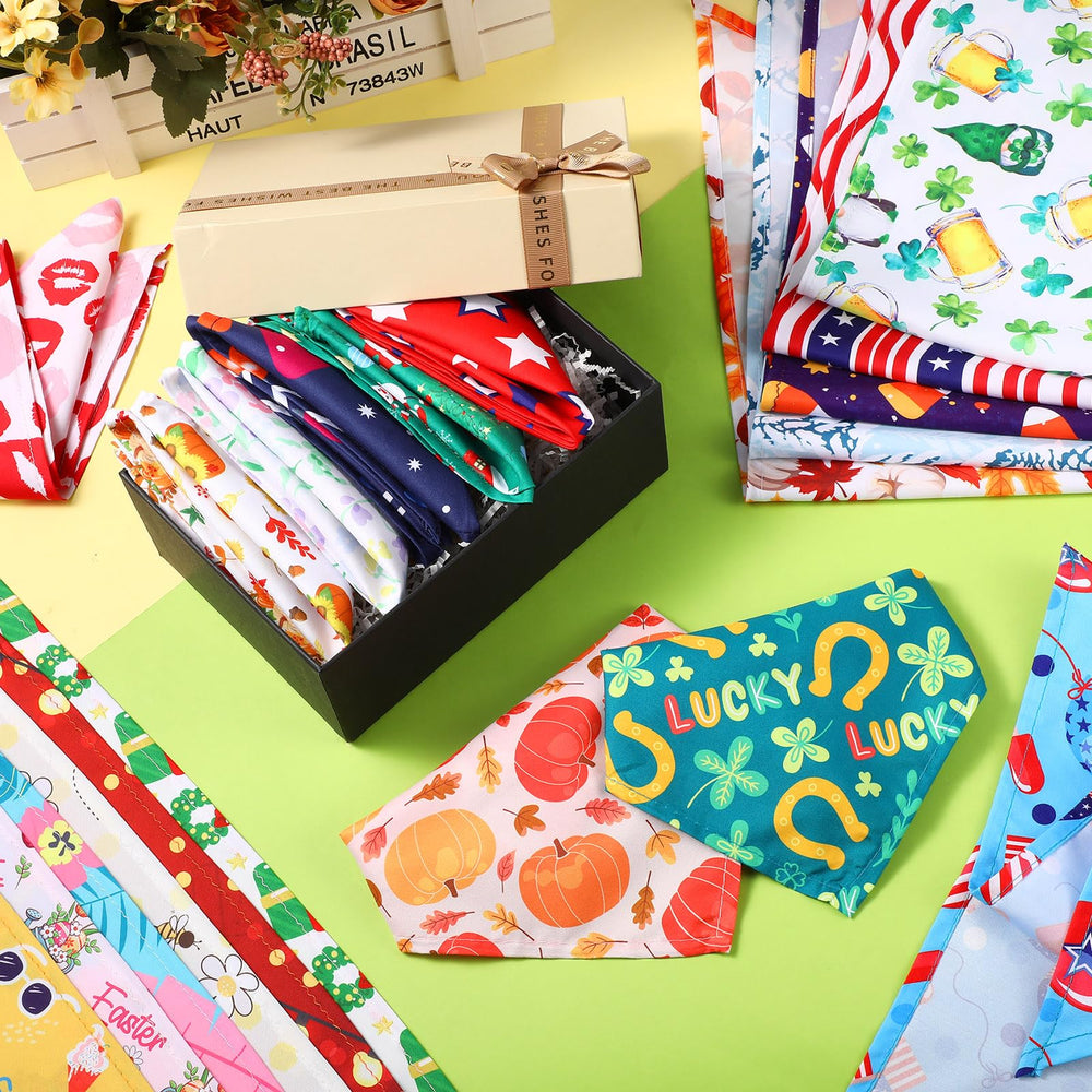 Reginary care-ready dog bandanas resist fading and are easy to wash.