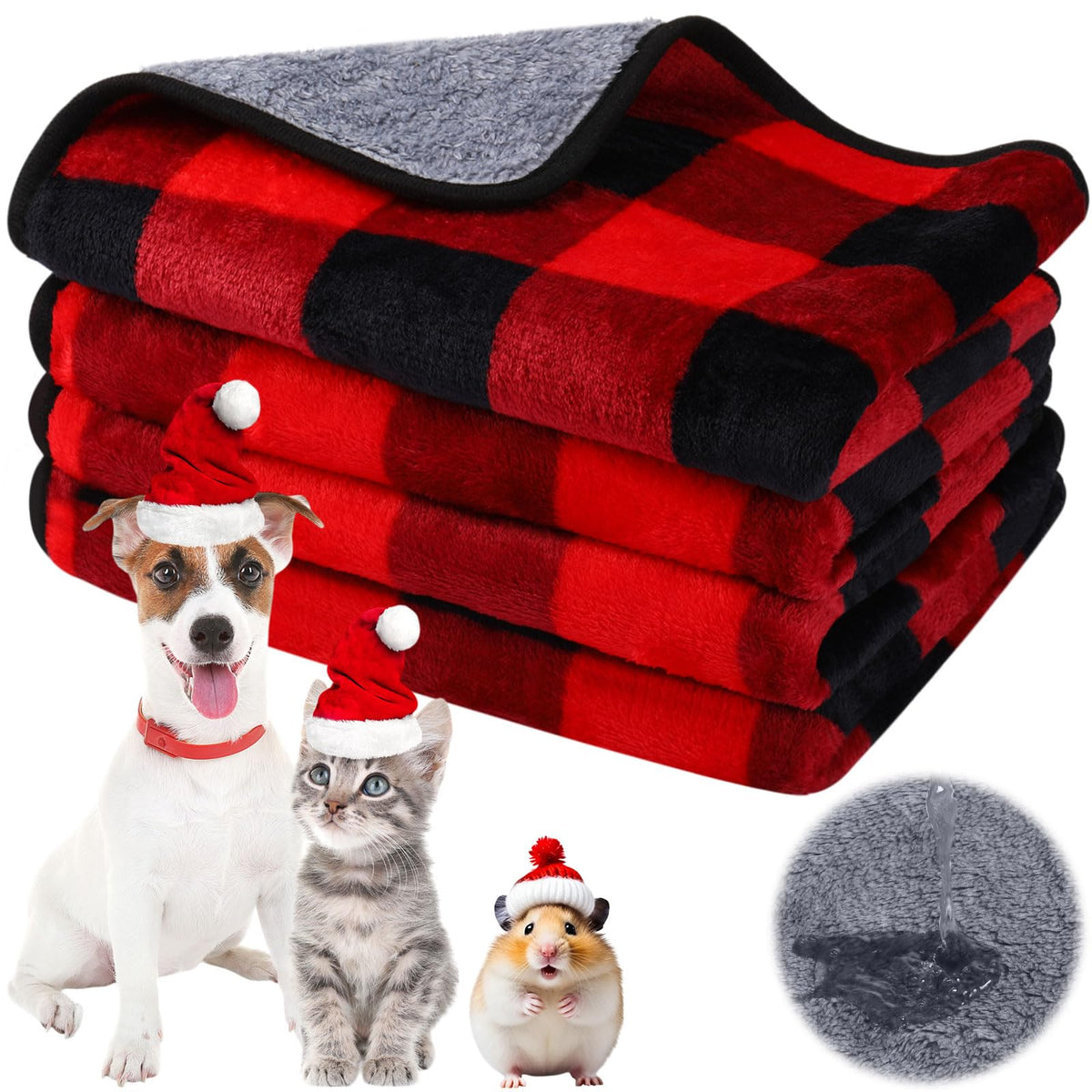 Reginary Christmas plaid guinea pig blanket provides cozy warmth
