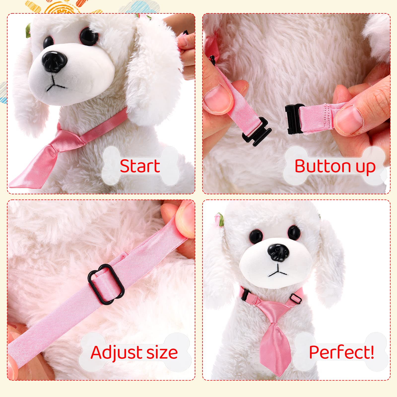 Reginary different color pet ties on pet illustrate varied fashion options