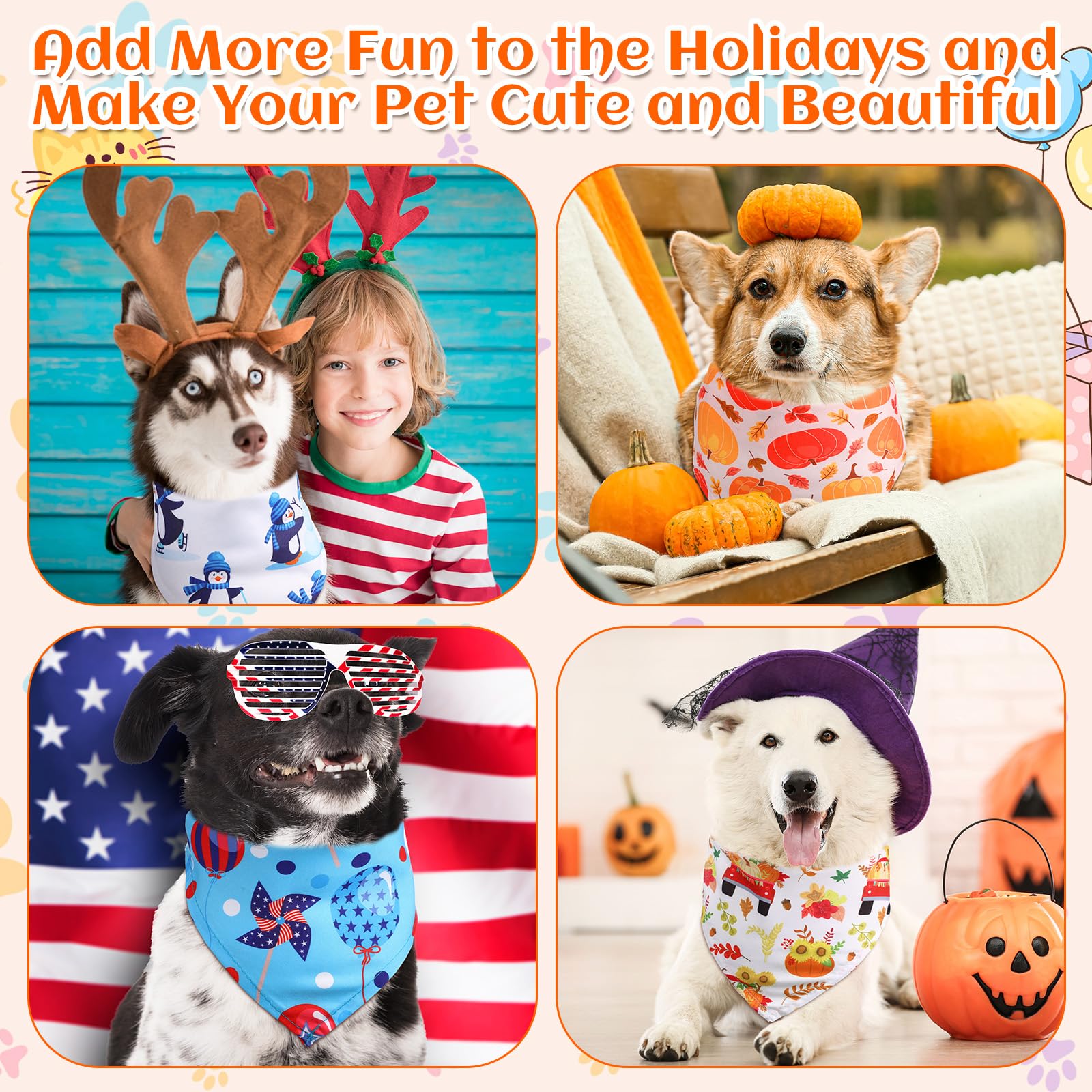 Reginary dog bandanas for walks and special events.