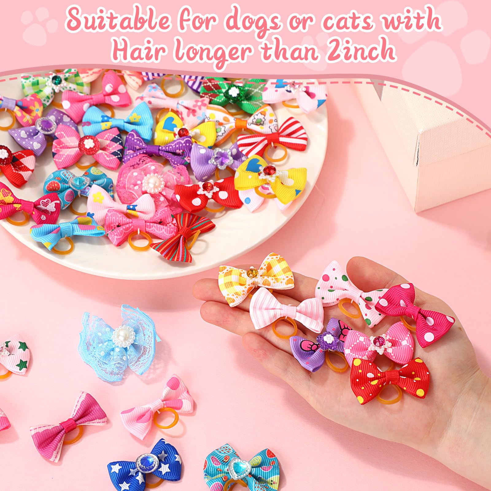 Reginary dog bows for weddings and events, bright and eye-catching.