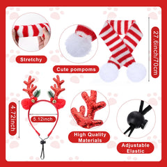 Reginary dog Christmas headband adjustable for secure wear during play