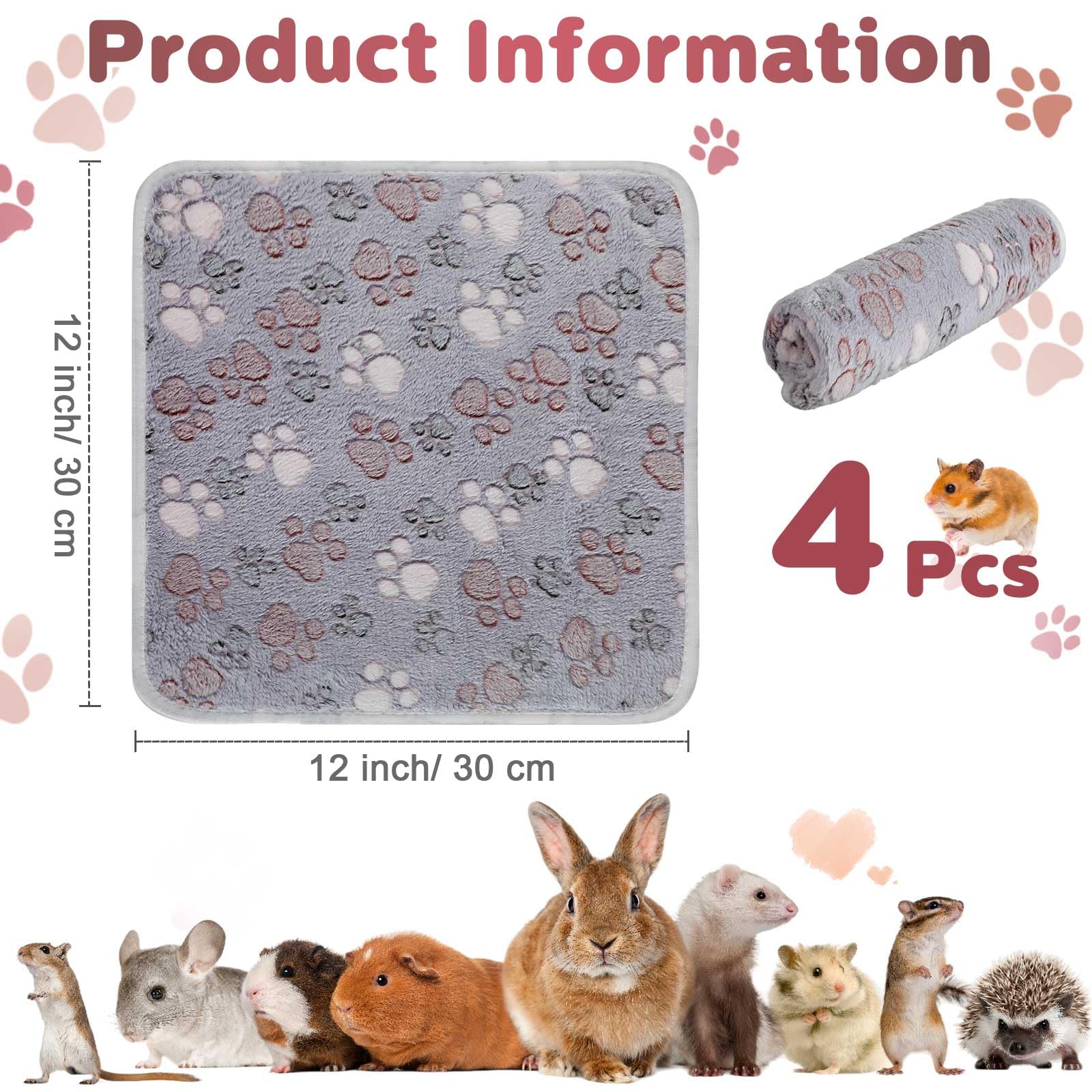 Reginary guinea pig blanket pink 12x12 provides warmth and stain resistance for playtime.