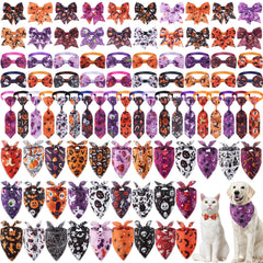 Reginary Halloween dog bandanas triangle set offers bold looks for daily wear.