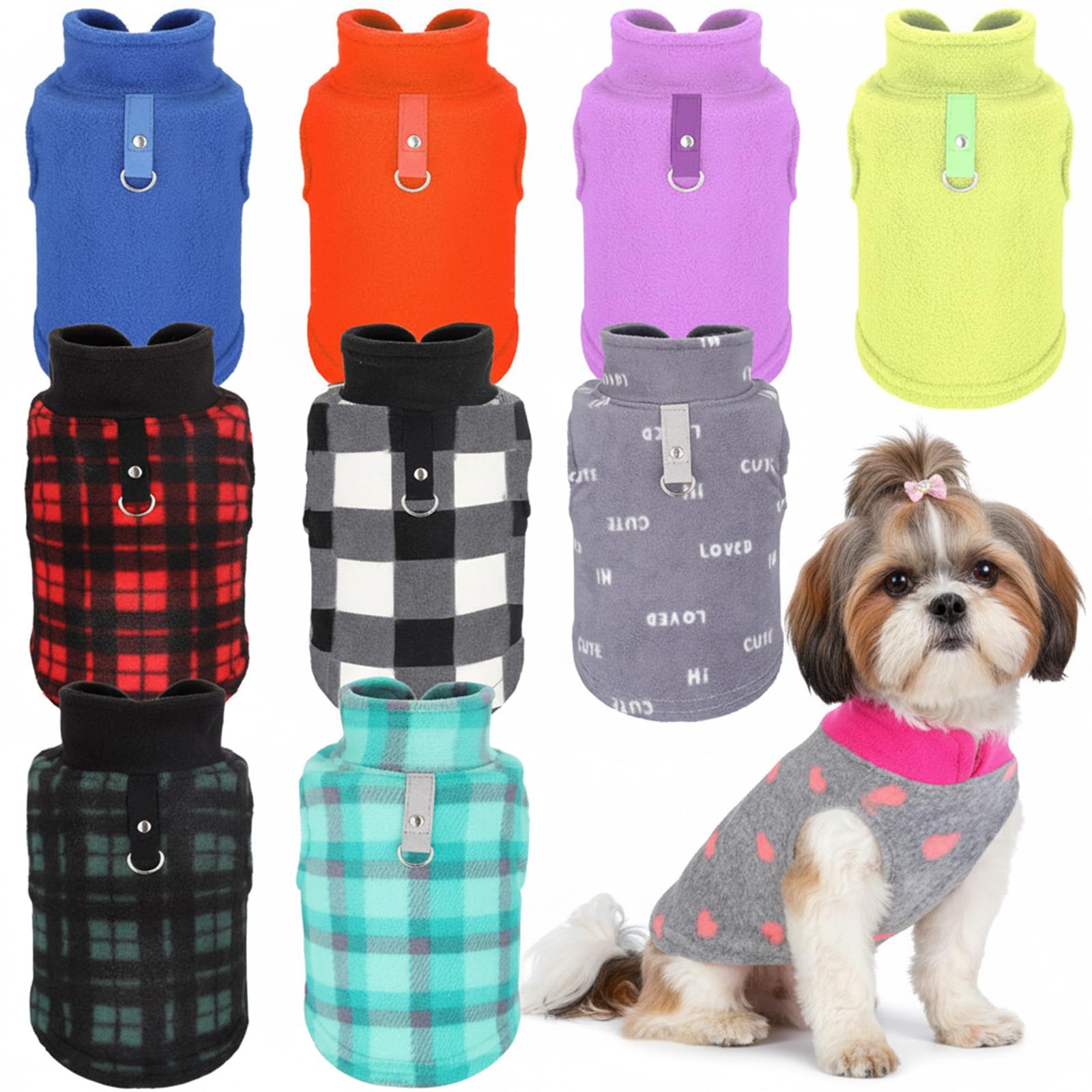 Reginary large dog sweater plaid front view shows cozy warmth on chilly strolls.