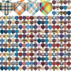 Reginary plaid dog bandanas pack front view for daily festive styling