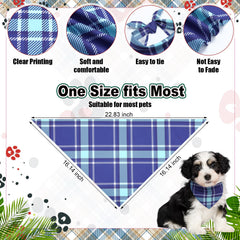 Reginary plaid dog bandanas pack shows multiple patterns for dress-up