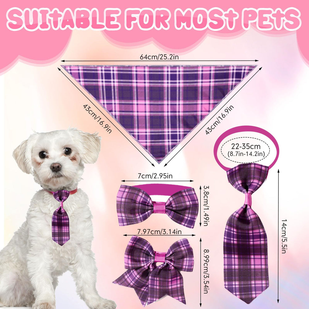 Reginary plaid dog bow tie adds festive flair for photos and events
