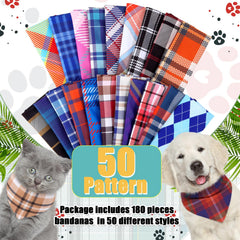 Reginary plaid triangle bandanas closeup print highlighting durable polyester colors