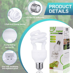 Reginary UVB bulbs desert environment simulation for natural sunlight replication