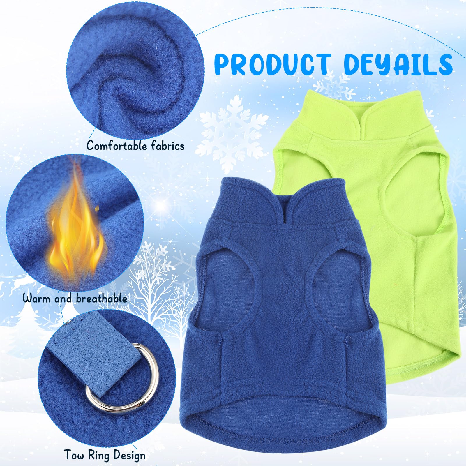 Reginary X-Large Dog Sweaters back shows leash ring for easy outdoor walks.