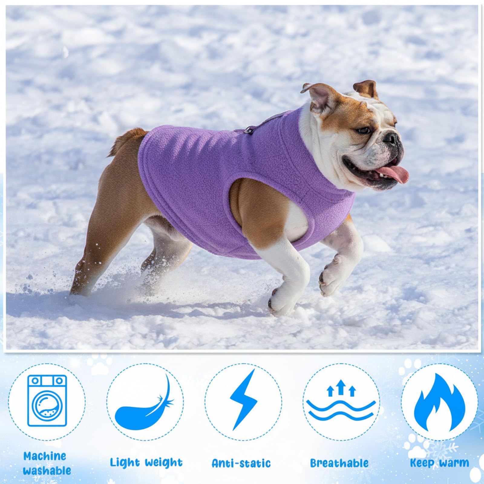 Reginary X-Large Dog Sweaters warm fleece fabric delivers soft insulation.