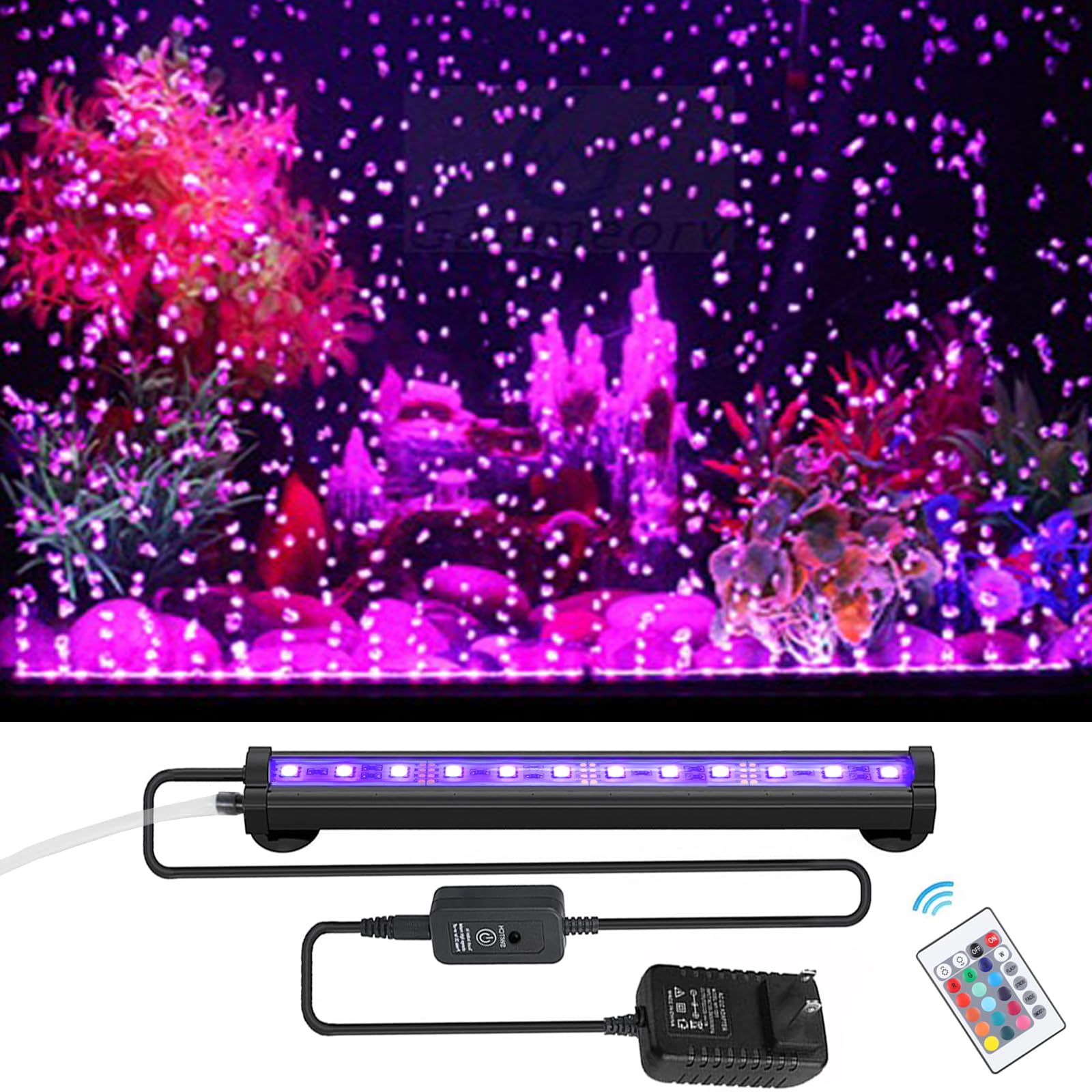 REIRQIE submersible aquarium light-bubble-wall creates dynamic, eye-catching movement in your tank.